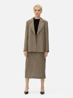 Blazer Um Botão Coordenado Largo