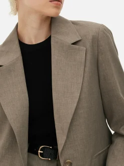 Blazer Um Botão Coordenado Largo