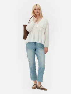 Blusa Franzida Voile Drapeada