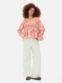Blusa Franzida Voile Drapeada