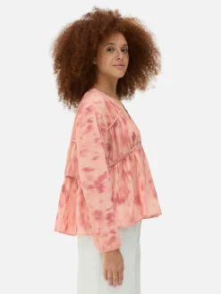 Blusa Franzida Voile Drapeada