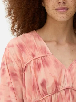 Blusa Franzida Voile Drapeada