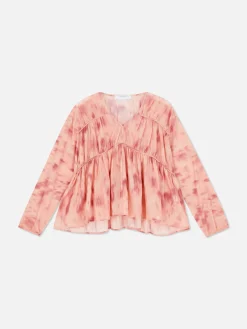 Blusa Franzida Voile Drapeada