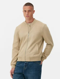 Blusão Bomber Imitação Camurça