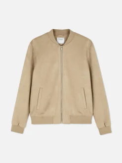 Blusão Bomber Imitação Camurça