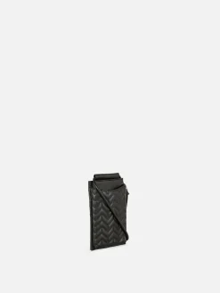 Bolsa Telemóvel Fecho Acolchoada Padrão Chevron