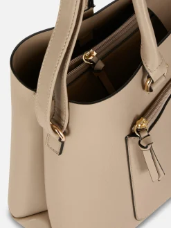Bolsa Tote Imitação Pele Bolso Fecho Correr