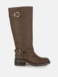 Botas Estilo Motard Biqueira Quadrada