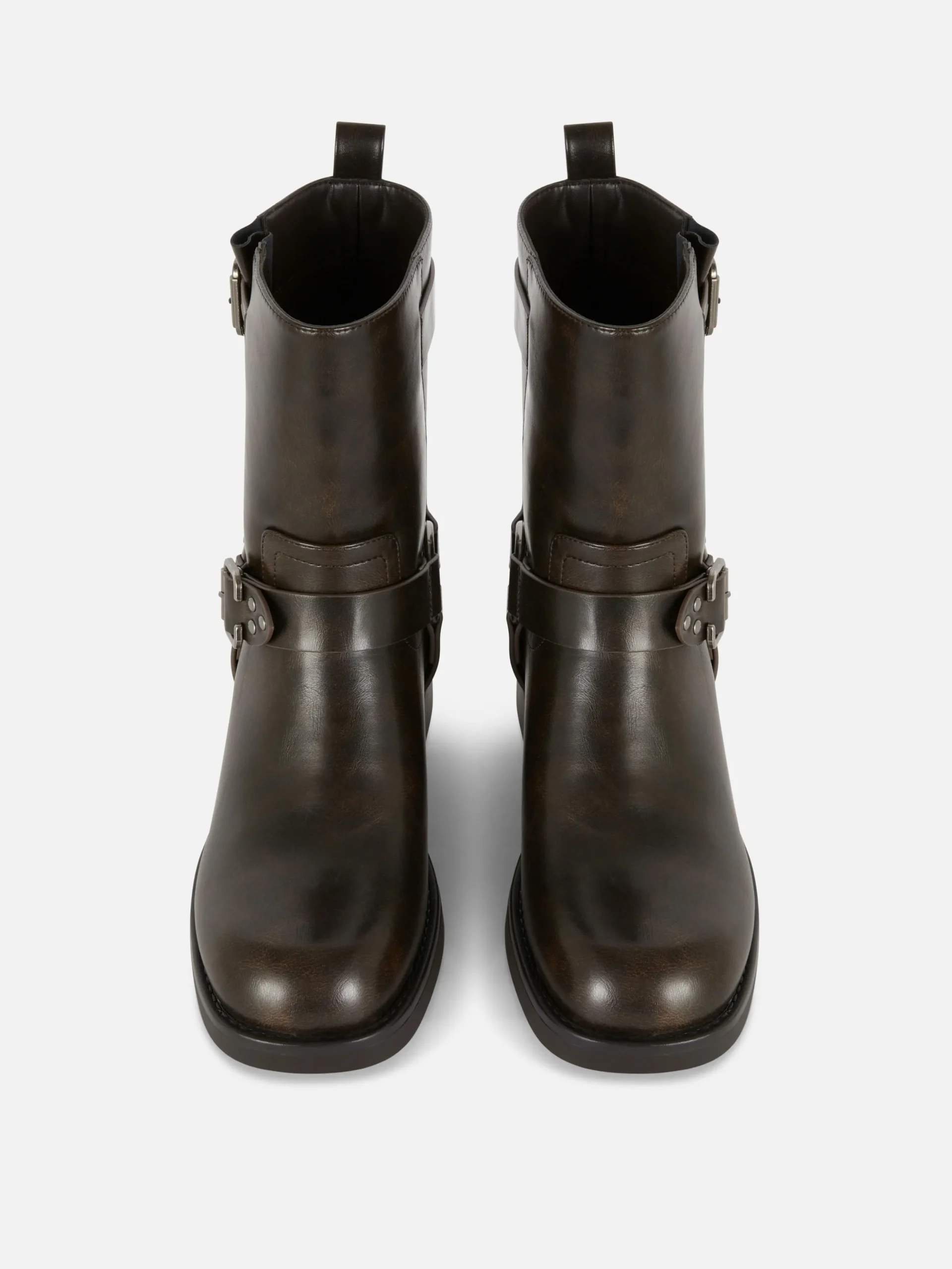 Botas Estilo Motard Imitação Pele