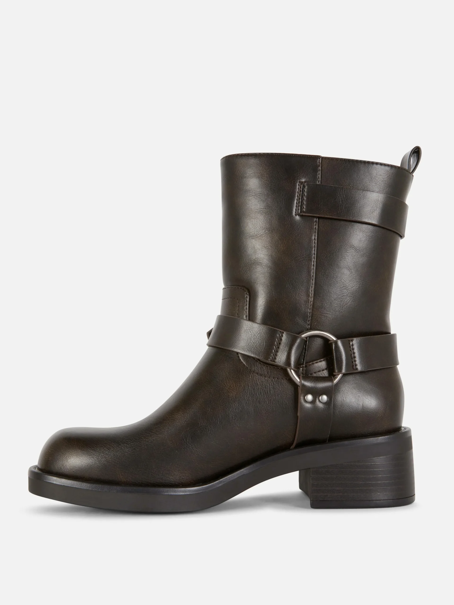 Botas Estilo Motard Imitação Pele