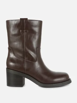 Botas Tacão Grosso S/ Atacadores Rita Ora
