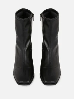 Botins Biqueira Quadrada Elástico