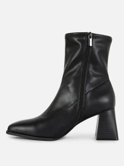 Botins Biqueira Quadrada Elástico