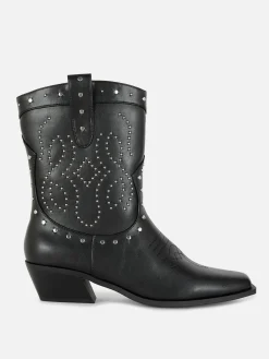 Botins Estilo Vcowboy Tachas