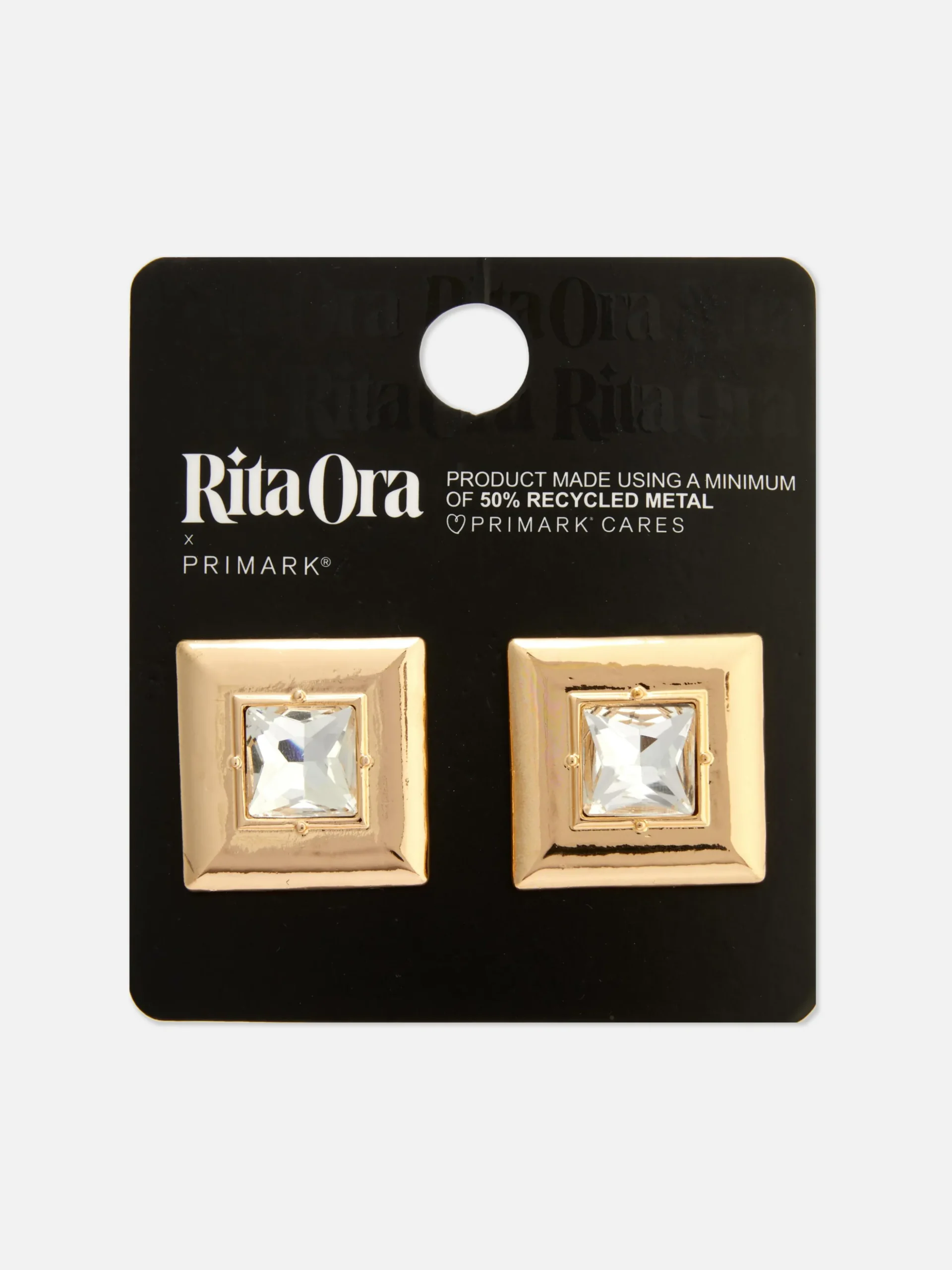 Brincos Pequenos Quadrados Imitação Pedras Rita Ora