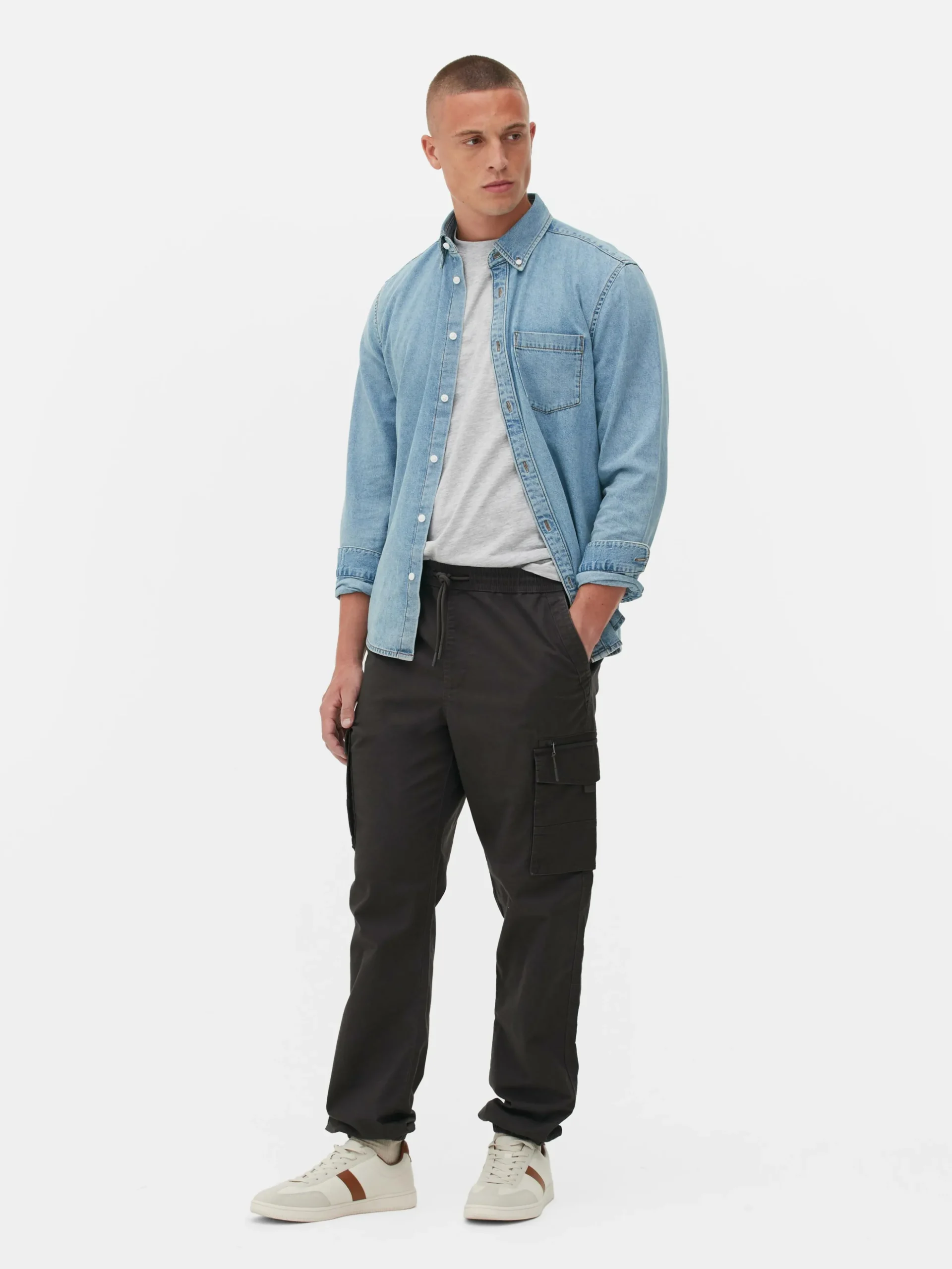 Calças Cargo C/ Punhos Corte Folgado