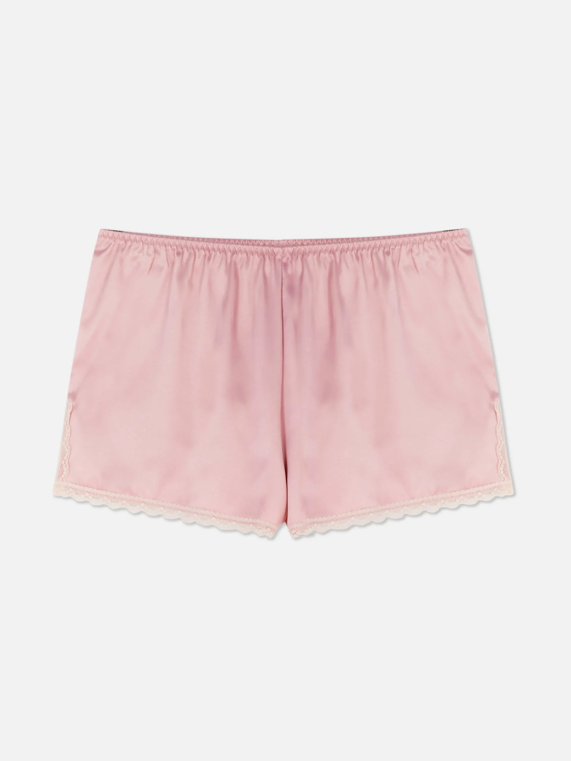 Calções Pijama Cetim Rebordo Em Renda
