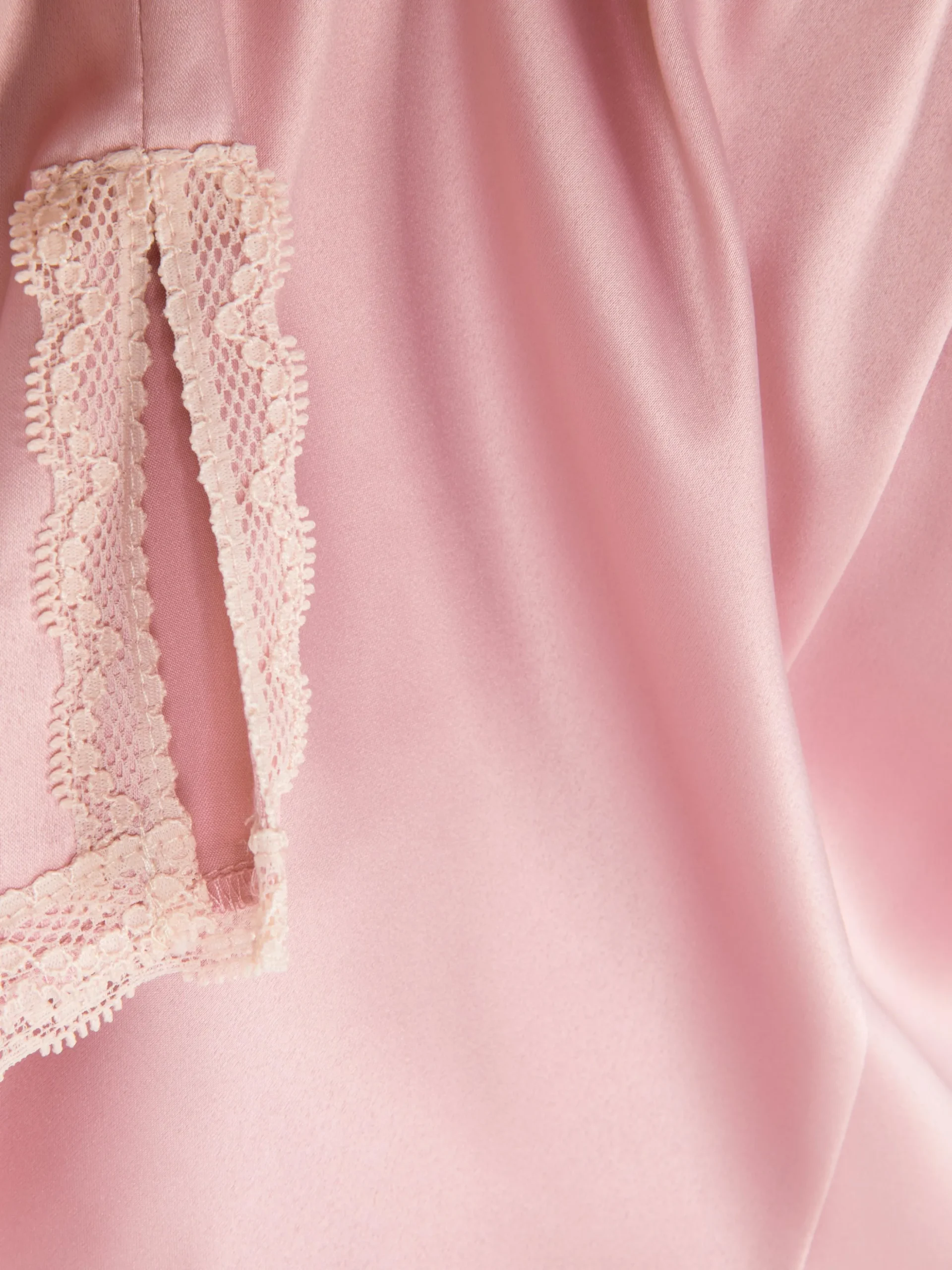Calções Pijama Cetim Rebordo Em Renda