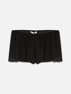 Calções Pijama Rebordo Renda/malha Transparente