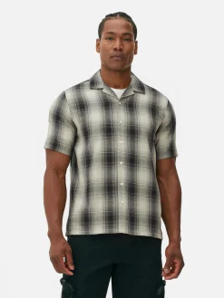 Camisa Manga Curta Xadrez Texturada