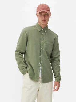 Camisa Sarja Algodão Manga Comprida
