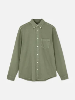 Camisa Sarja Algodão Manga Comprida