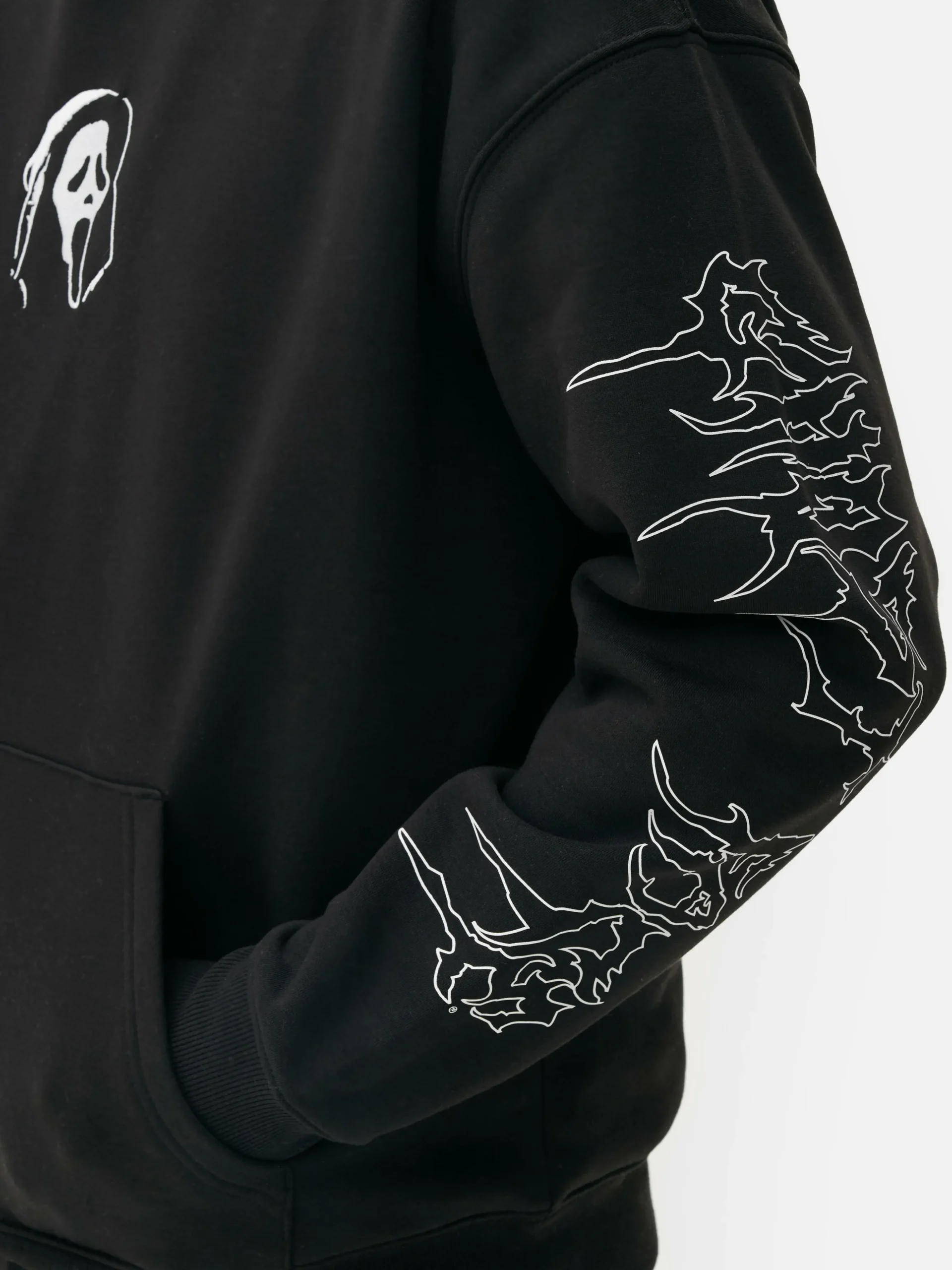 Camisola Capuz Gráfico Ghostface Gritos