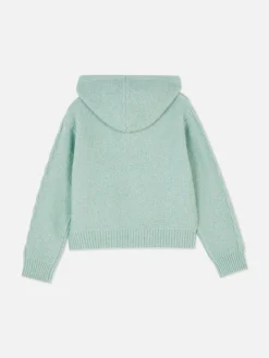 Camisola Capuz Malha Entrançada
