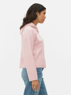 Camisola Capuz Malha Slogan