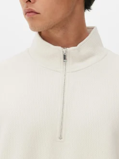 Camisola Fecho Correr 1/4 Textura Geométrica