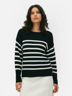 Camisola Manga Comprida Decote Barco