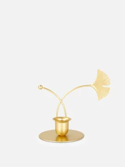 Castiçal Decorativo Folha Ginkgo
