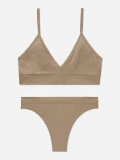 Conjunto Bralette Triângulo/tanga S/ Costuras