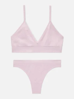 Conjunto Bralette Triângulo/tanga S/ Costuras