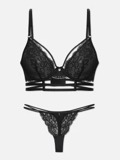Conjunto Sutiã/tanga Renda Com Tiras