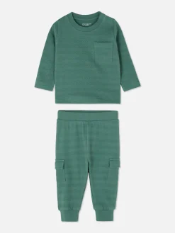 Conjunto T-shirt Texturada/calças Cargo