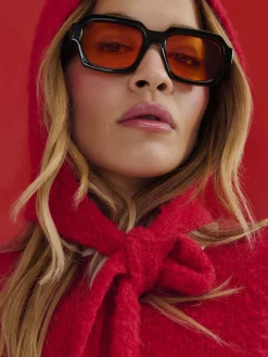 Óculos Sol Lentes Coloridas Retro Rita Ora