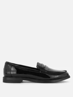 Loafers Ranhura Imitação Pele