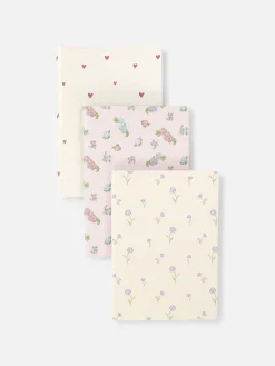 Pack 3 Blocos Notas A5 Padrão Floral