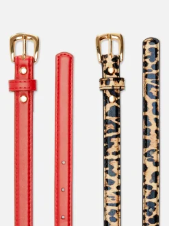 Pack 2 Cintos Skinny Imitação Pele