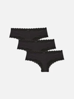 Pack 3 Cuecas Hipster Microfibra Rebordo Renda