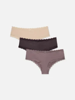 Pack 3 Cuecas Hipster Microfibra Rebordo Renda