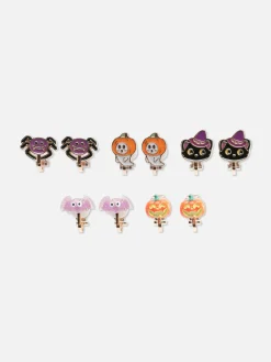 Pack 5 Pares Brincos Mola Halloween