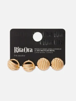 Pack 2 Pares Brincos Pequenos Grossos Rita Ora