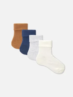 Pack 4 Pares Meias Caneladas