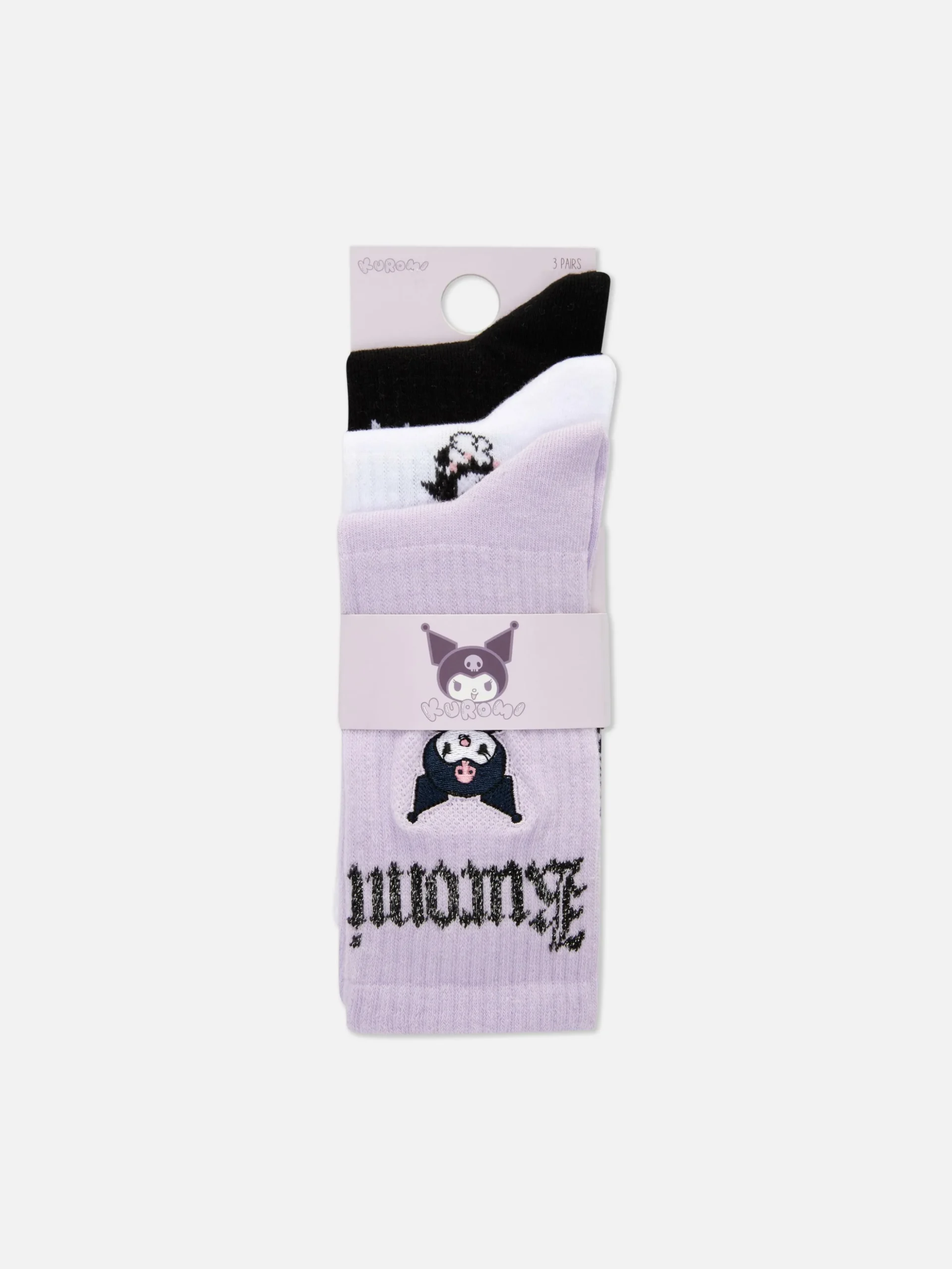 Pack 2 Pares Meias Cano Médio Hello Kitty Kuromi