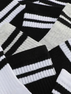 Pack 5 Pares Meias Cano Médio Desporto Punho Riscas