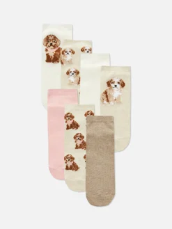 Pack 7 Pares Meias Cano Médio Padrão Cão