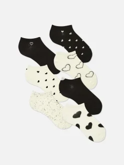 Pack 7 Pares Meias Invisíveis Monocromáticas Coração