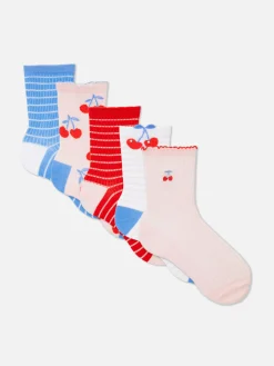 Pack 5 Pares Soquetes Cerejas